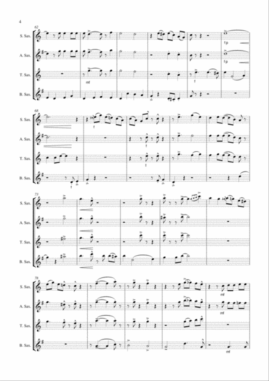 Down By The Riverside Saxophone Quartet Down By The Riverside Saxophone Quartet Saxophone Quartet scores gallery preview page 5
