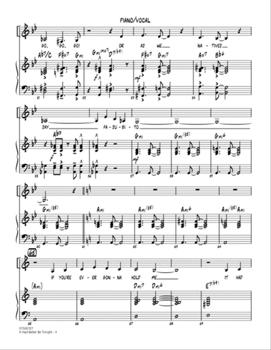 It Had Better Be Tonight - Piano/Vocal Jazz Ensemble scores gallery preview page 4