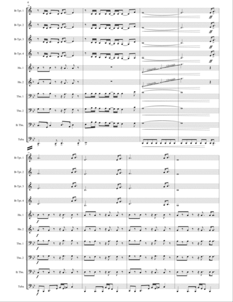 Gonna Fly Now Brass Ensemble scores gallery preview page 5