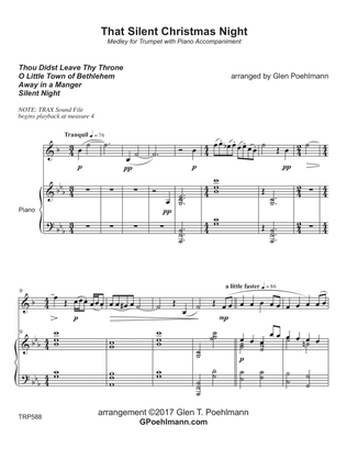 Book cover for THAT SILENT CHRISTMAS NIGHT (medley) - TRUMPET SOLO with Piano Accompaniment