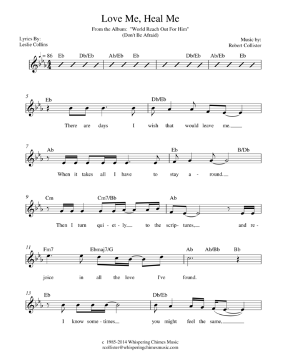 Love Me, Heal Me Voice Solo scores gallery preview page 1