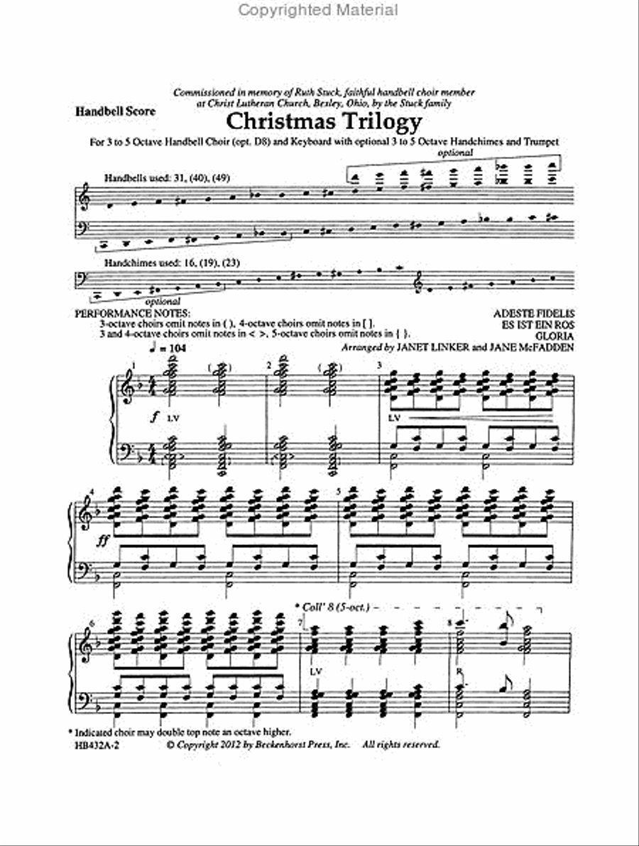 Christmas Trilogy - handbell part 5-Octaves scores gallery preview page 2