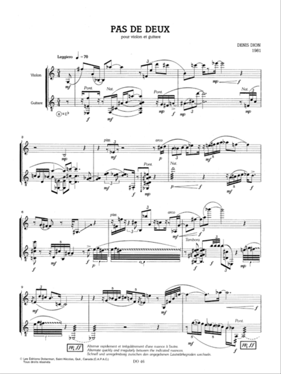Pas de deux (vln / guit.) Violin scores gallery preview page 2
