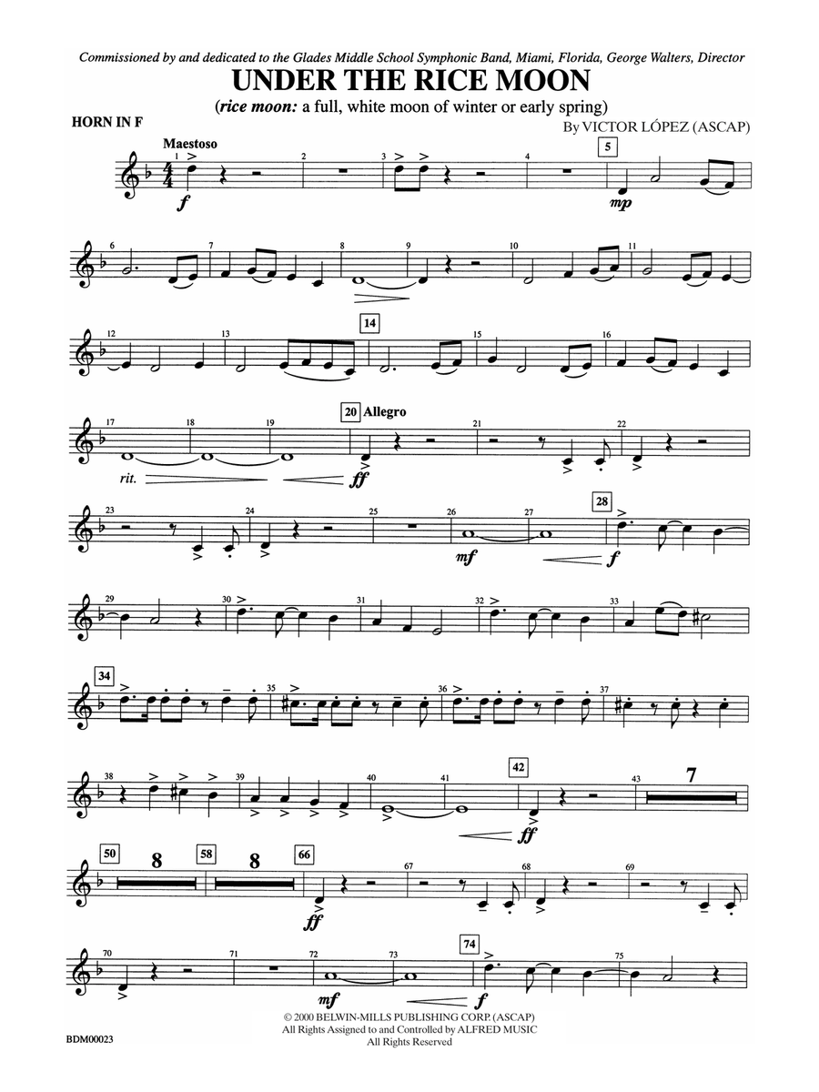 Under the Rice Moon: 1st F Horn