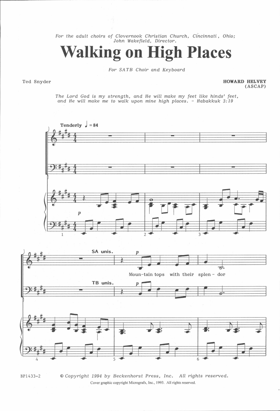 Walking on High Places 4-Part scores gallery preview page 2