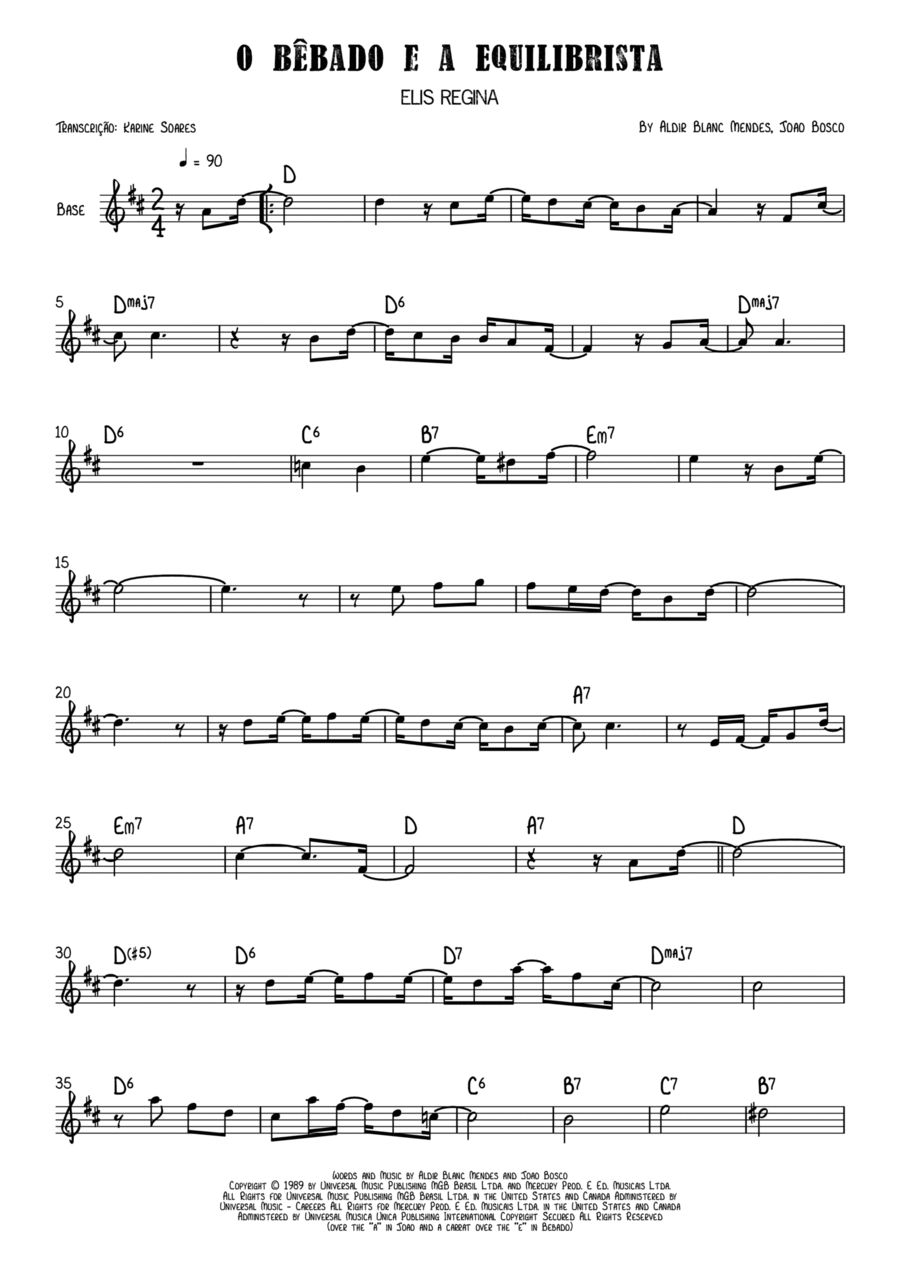 O Bebado E A Equilibrista Piano scores gallery preview page 1