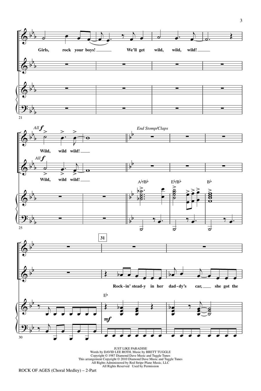 Rock Of Ages (Choral Medley) 2-Part scores gallery preview page 2
