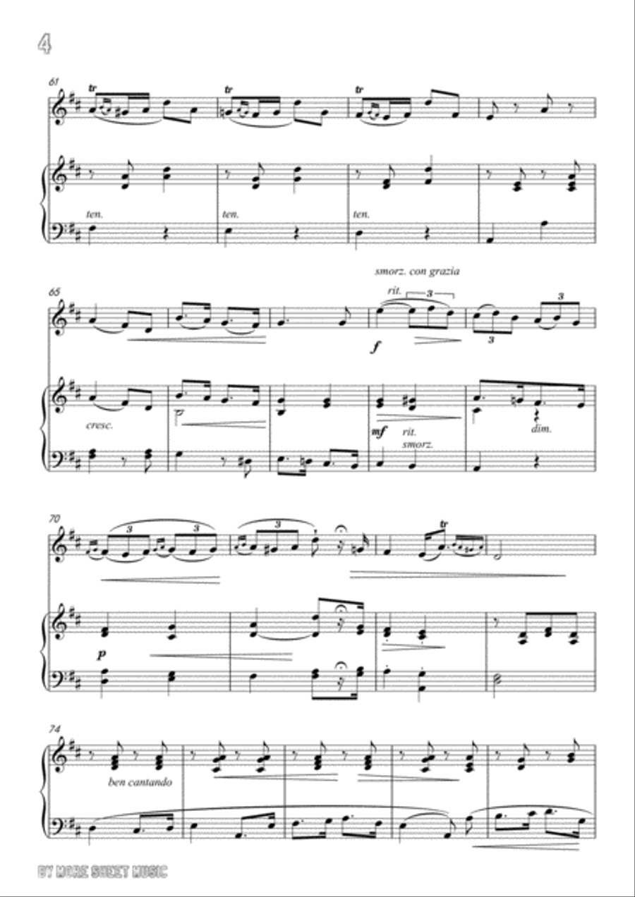Lotti-Pur dicesti,o bocca bella, for Flute and Piano image number null