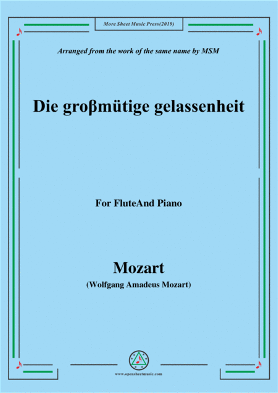 Mozart-Die groβmütige gelassenheit,for Flute and Piano Flute Solo scores gallery preview page 1