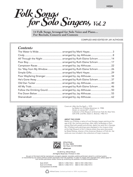 Folk Songs for Solo Singers, Volume 2 image number null