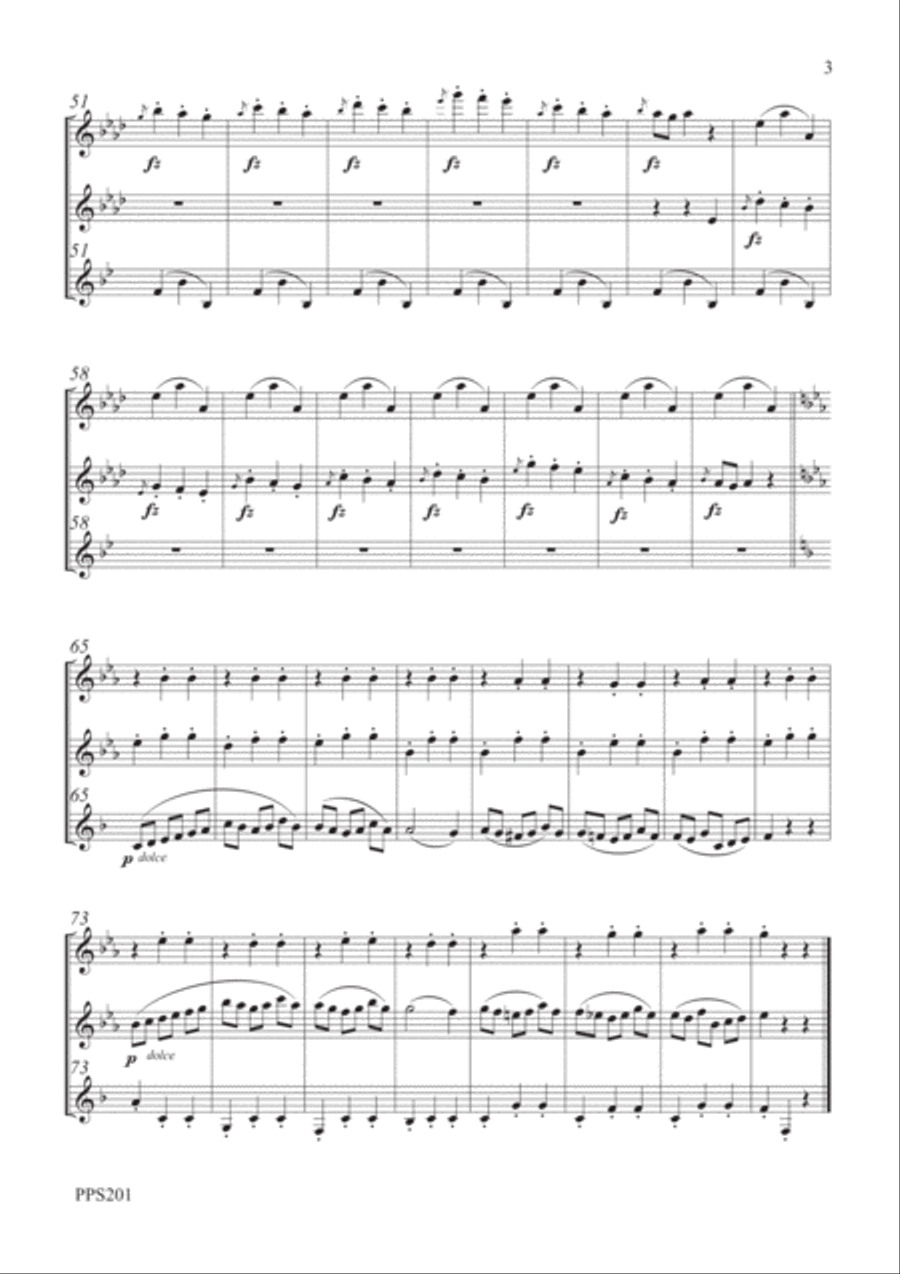 BEETHOVEN WALTZ & 6 ECOSSAISES FOR FLUTE, OBOE & CLARINET Woodwind Trio scores gallery preview page 3