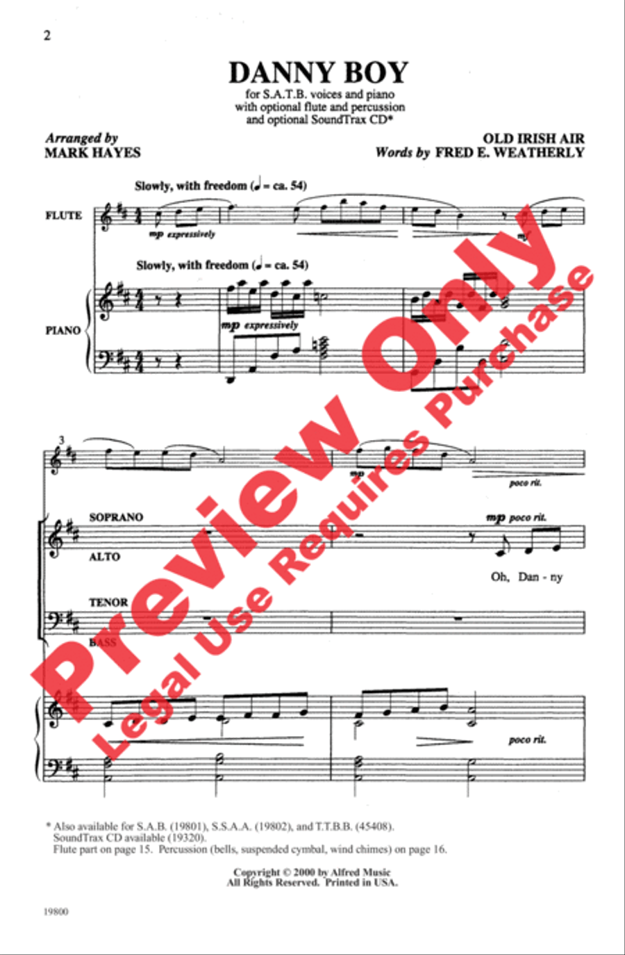 Danny Boy Danny Boy 4-Part scores gallery preview page 2