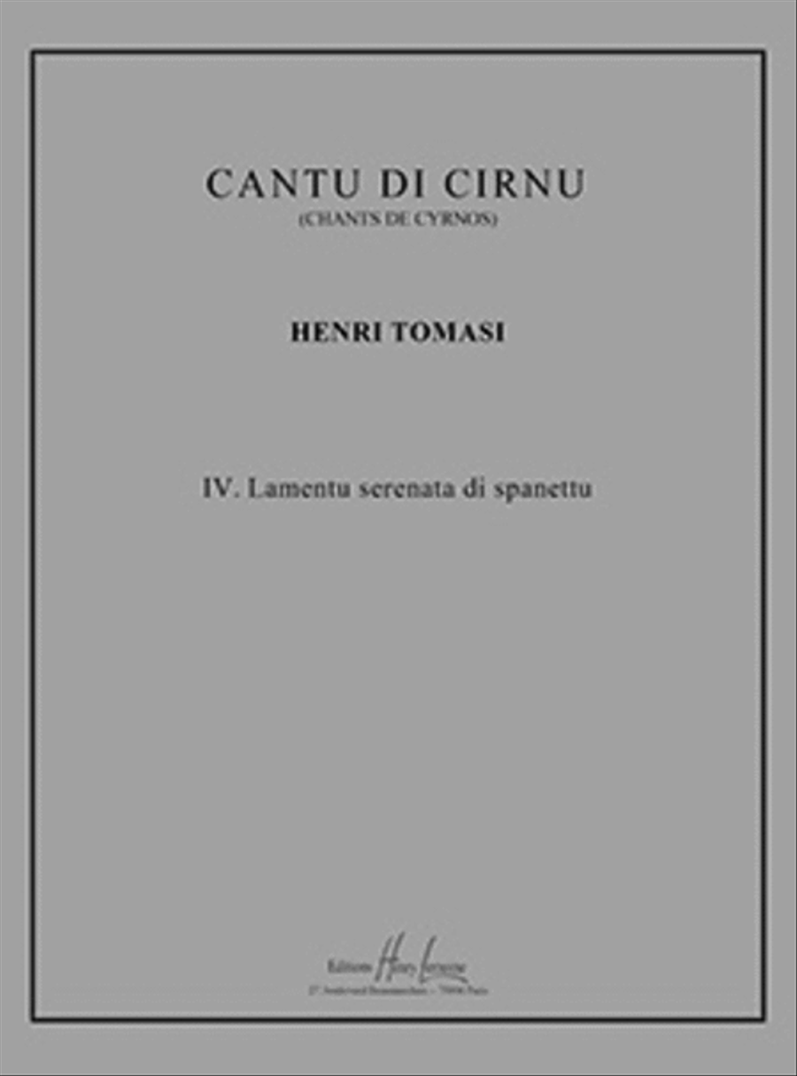 Cantu di Cirnu No. 4 Lamentu serenata di spanettu Voice Solo scores gallery preview page 1