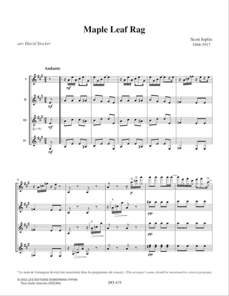 Maple Leaf Rag & The Cascades Guitar Ensemble scores gallery preview page 3
