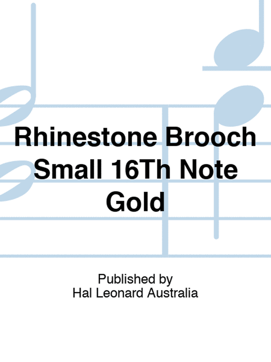 Rhinestone Brooch Small 16Th Note Gold