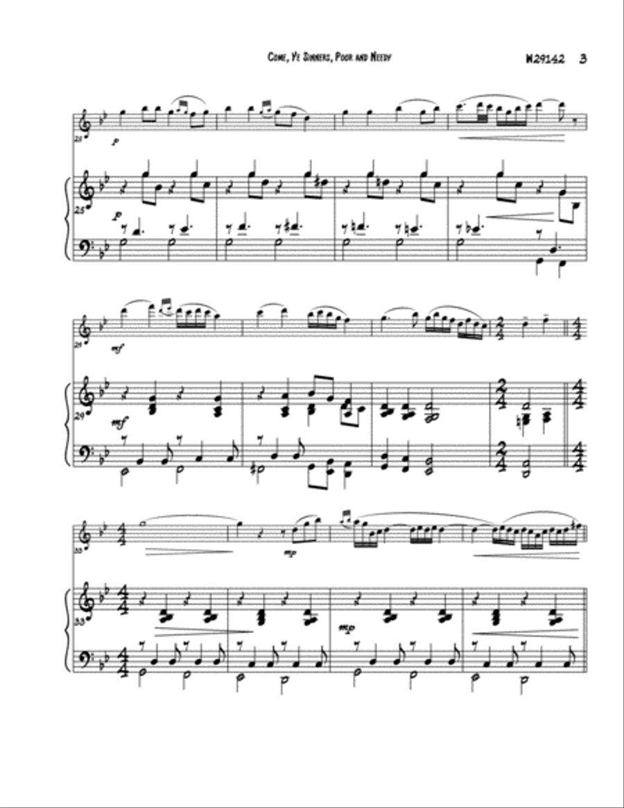 Come, Ye Sinners, Poor and Needy Flute Solo scores gallery preview page 3