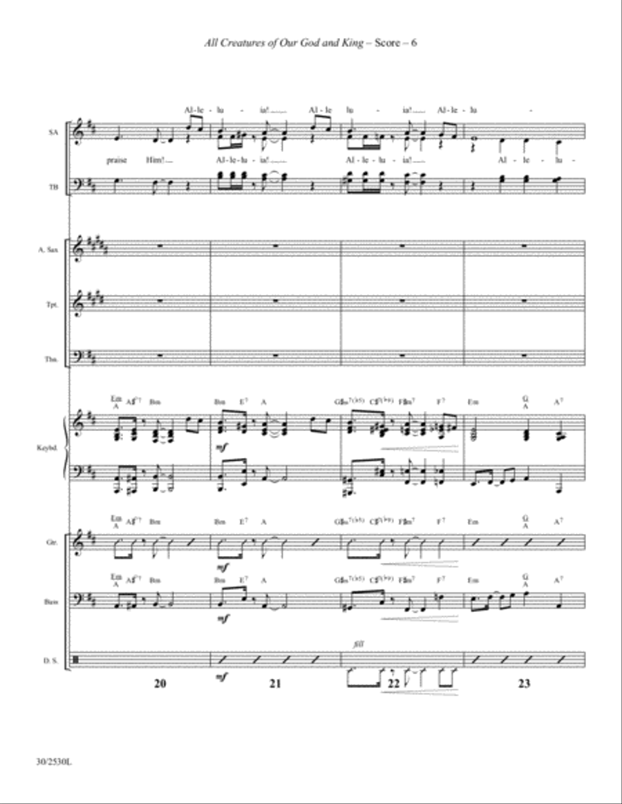 All Creatures of Our God and King - Instrumental Ensemble Score/Parts - Digital Alto Saxophone scores gallery preview page 6