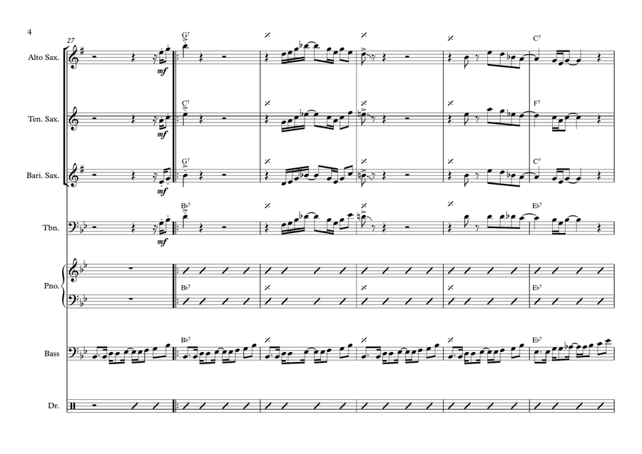 The Chicken with Soul Intro - Jaco Pastorius Jazz Ensemble scores gallery preview page 4