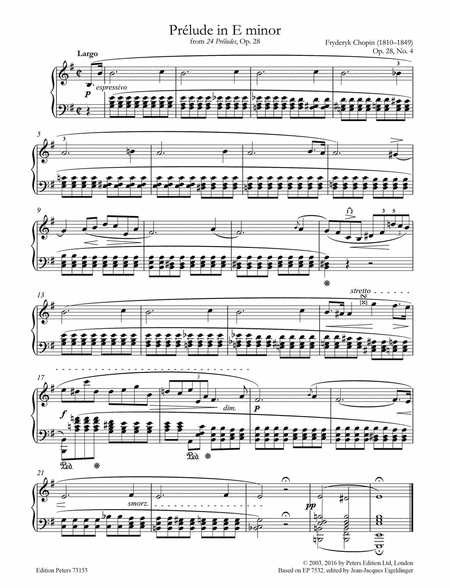 Prélude No. 4 in E minor for Piano