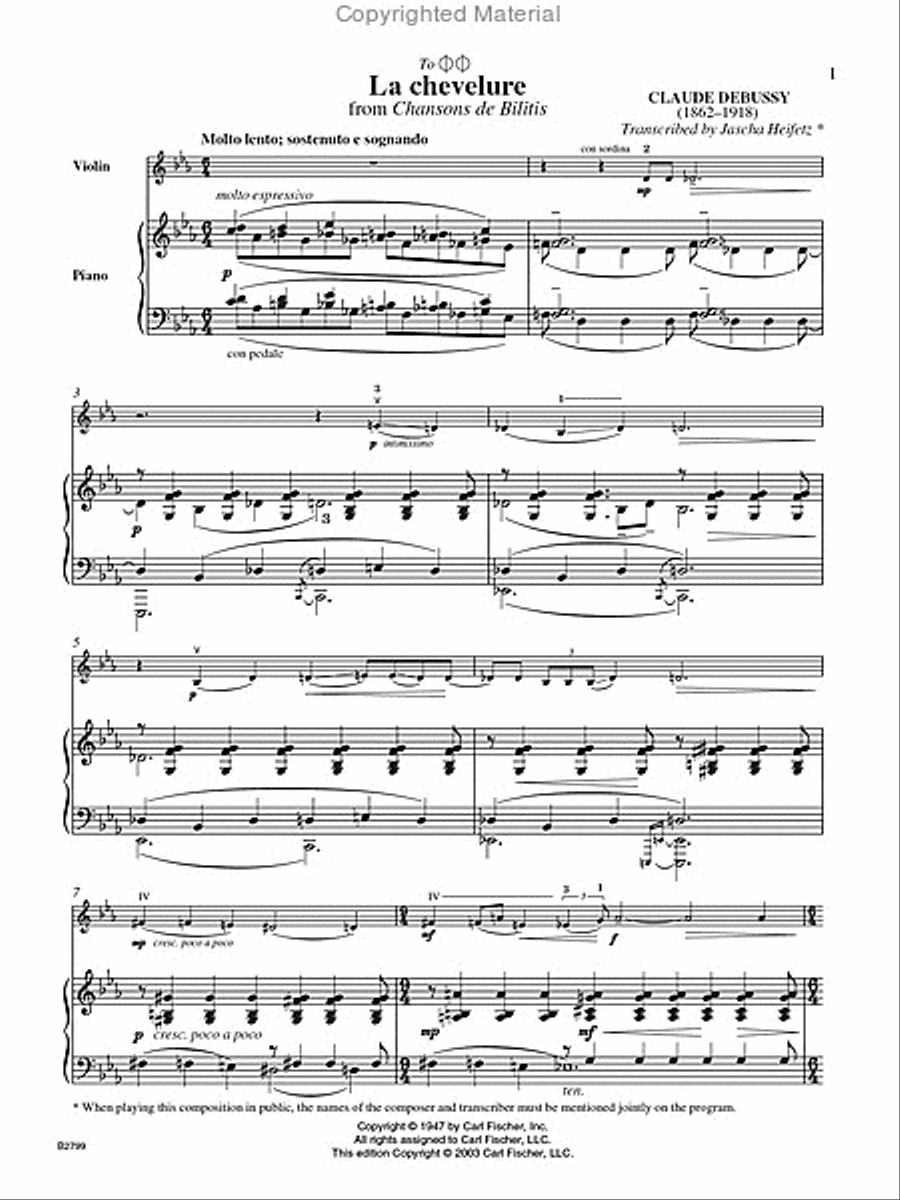 La Chevelure Violin Solo scores gallery preview page 2