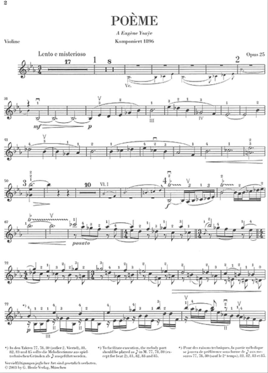 Poème for Violin and Orchestra Op. 25