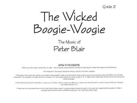 The Wicked Boogie Woogie - Score