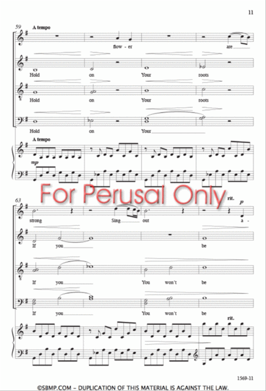 Melancholy Flower - SATB Octavo 4-Part scores gallery preview page 10