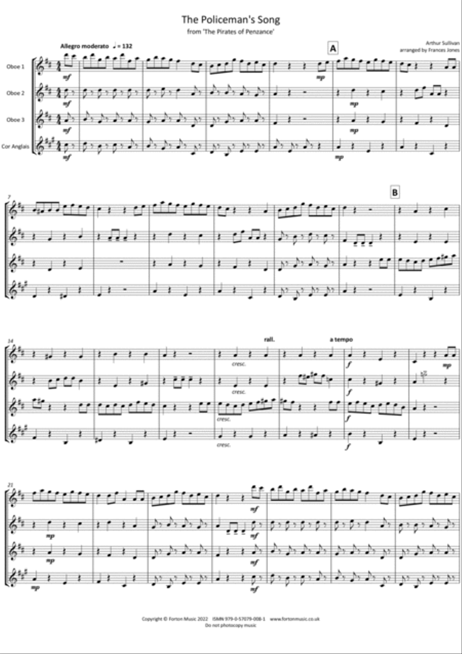 The Policeman's Song Woodwind Quartet scores gallery preview page 3
