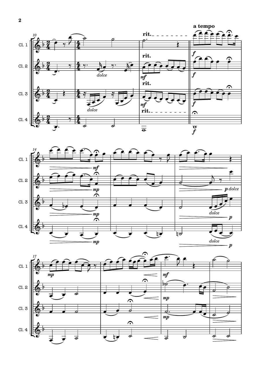When She Loved Me Woodwind Quartet scores gallery preview page 2