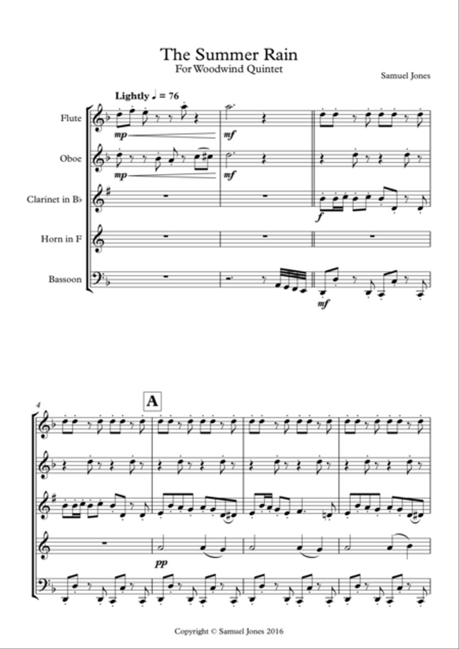 The Summer Rain Woodwind Quintet scores gallery preview page 2