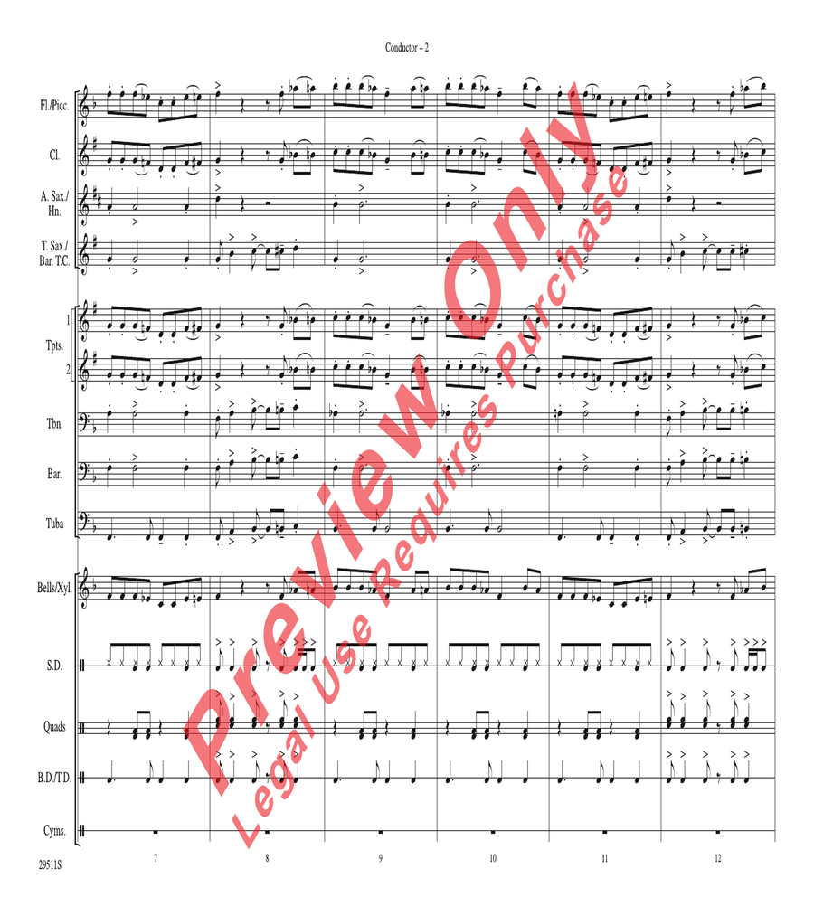 Wipe Out Wipe Out Marching Band scores gallery preview page 2