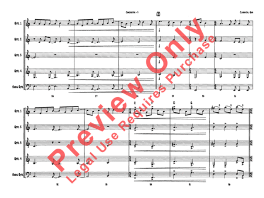 Belwin's 21st Century Guitar Ensemble -- Classical Gas Guitar Ensemble scores gallery preview page 7