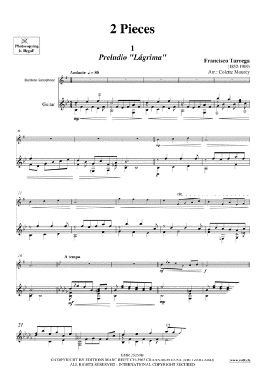 2 Pieces Baritone Saxophone scores gallery preview page 3