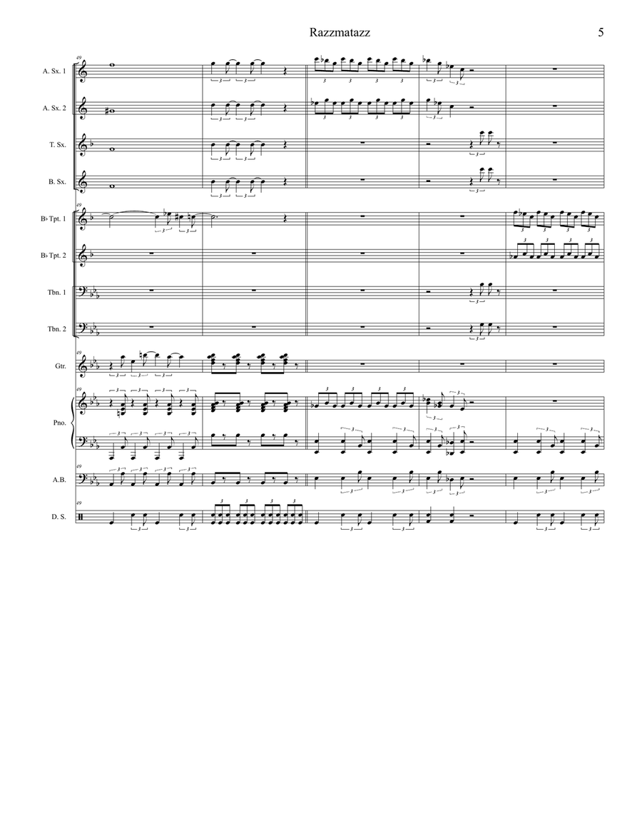 Razzmatazz (Razzle-Dazzle) (for Jazz Band) Jazz Ensemble scores gallery preview page 5