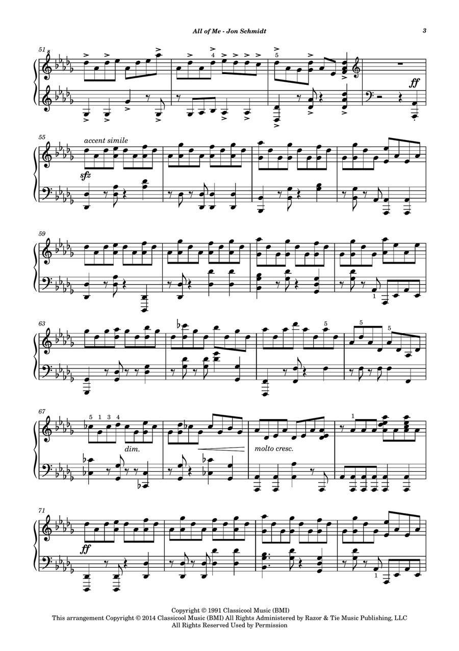 All Of Me Piano Solo scores gallery preview page 4