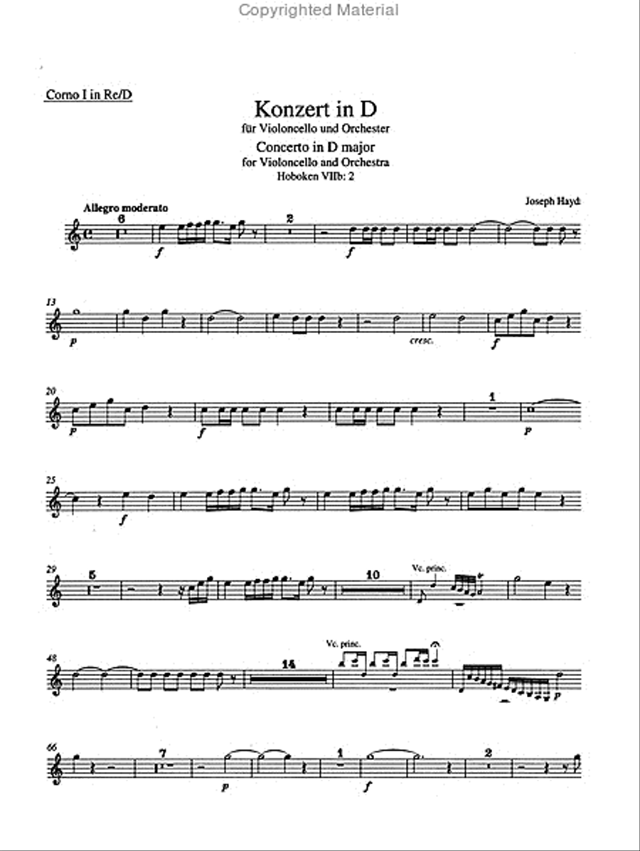 Concerto for Violoncello and Orchestra in D major Hob. VIIb:2 Set of Parts scores gallery preview page 4
