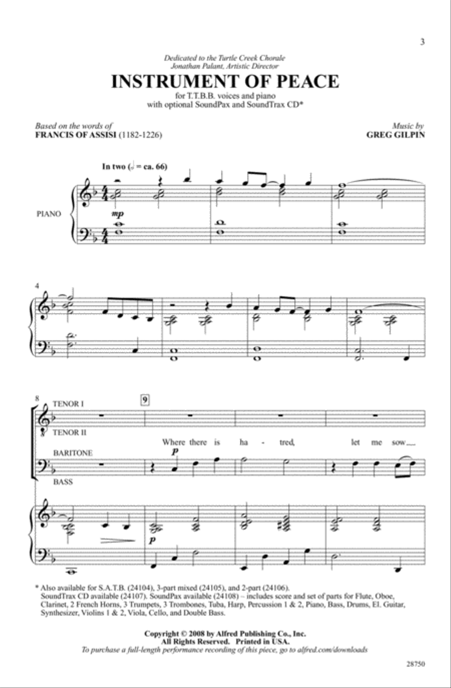 Instrument of Peace Instrument of Peace TTBB scores gallery preview page 1
