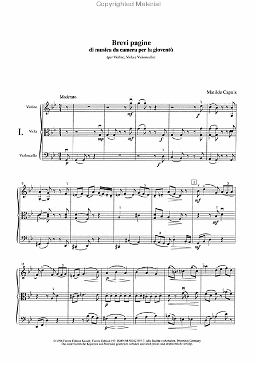Brevi Pagine di Musica da Camera per la Gioventu String Trio scores gallery preview page 2