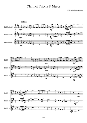 Book cover for Clarinet Trio in F Major