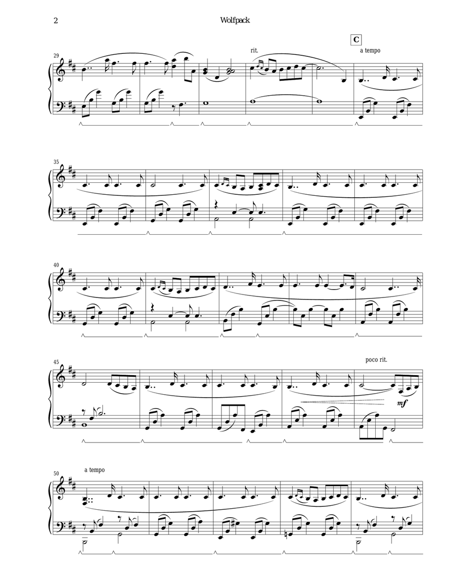 Wolfpack Piano Solo scores gallery preview page 2