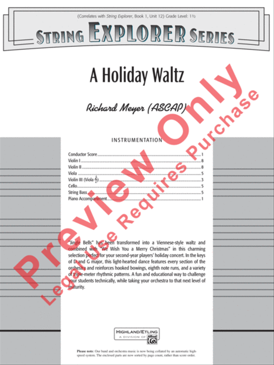 A Holiday Waltz String Orchestra scores gallery preview page 2
