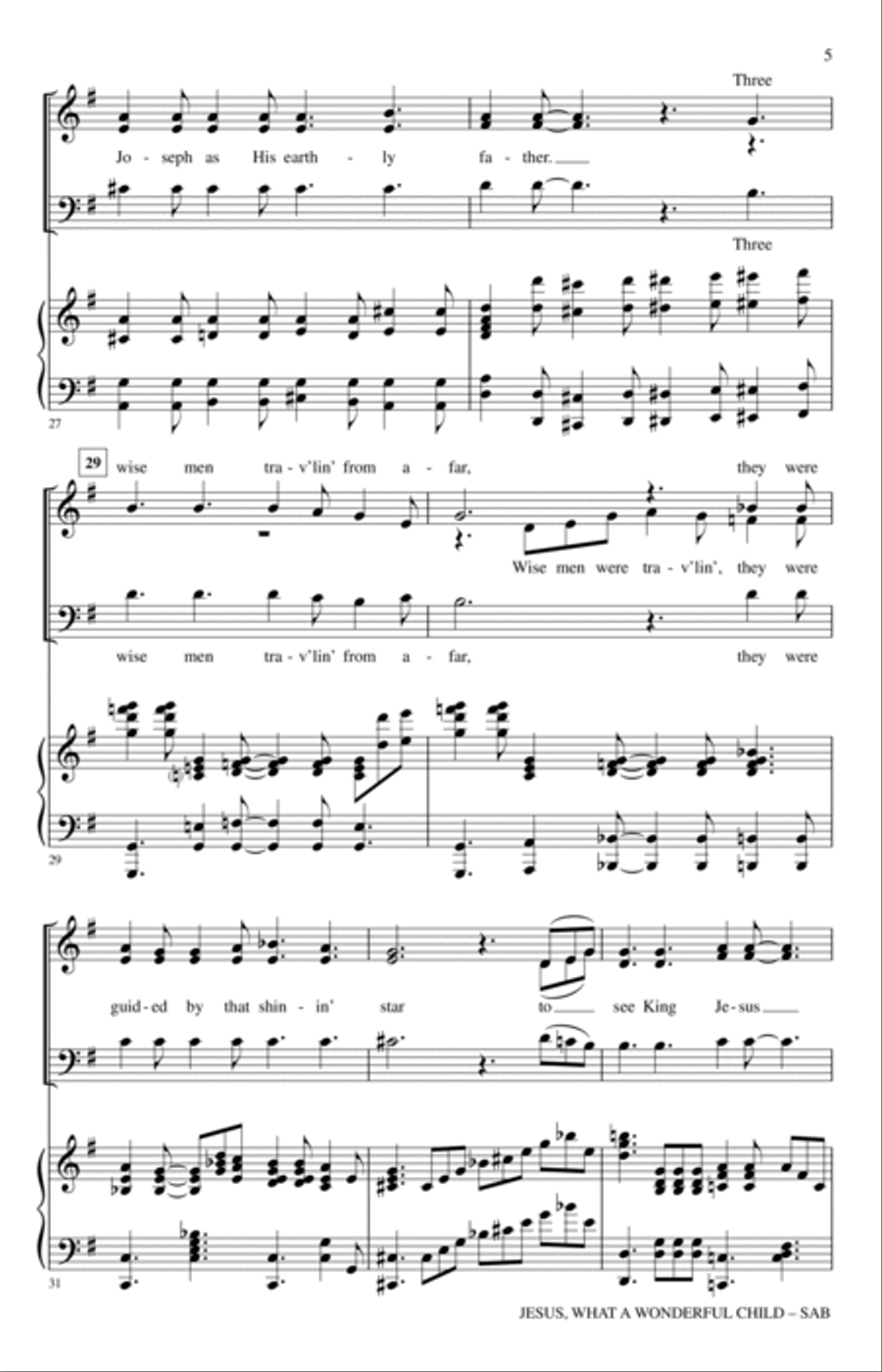 Jesus, What A Wonderful Child 3-Part scores gallery preview page 4