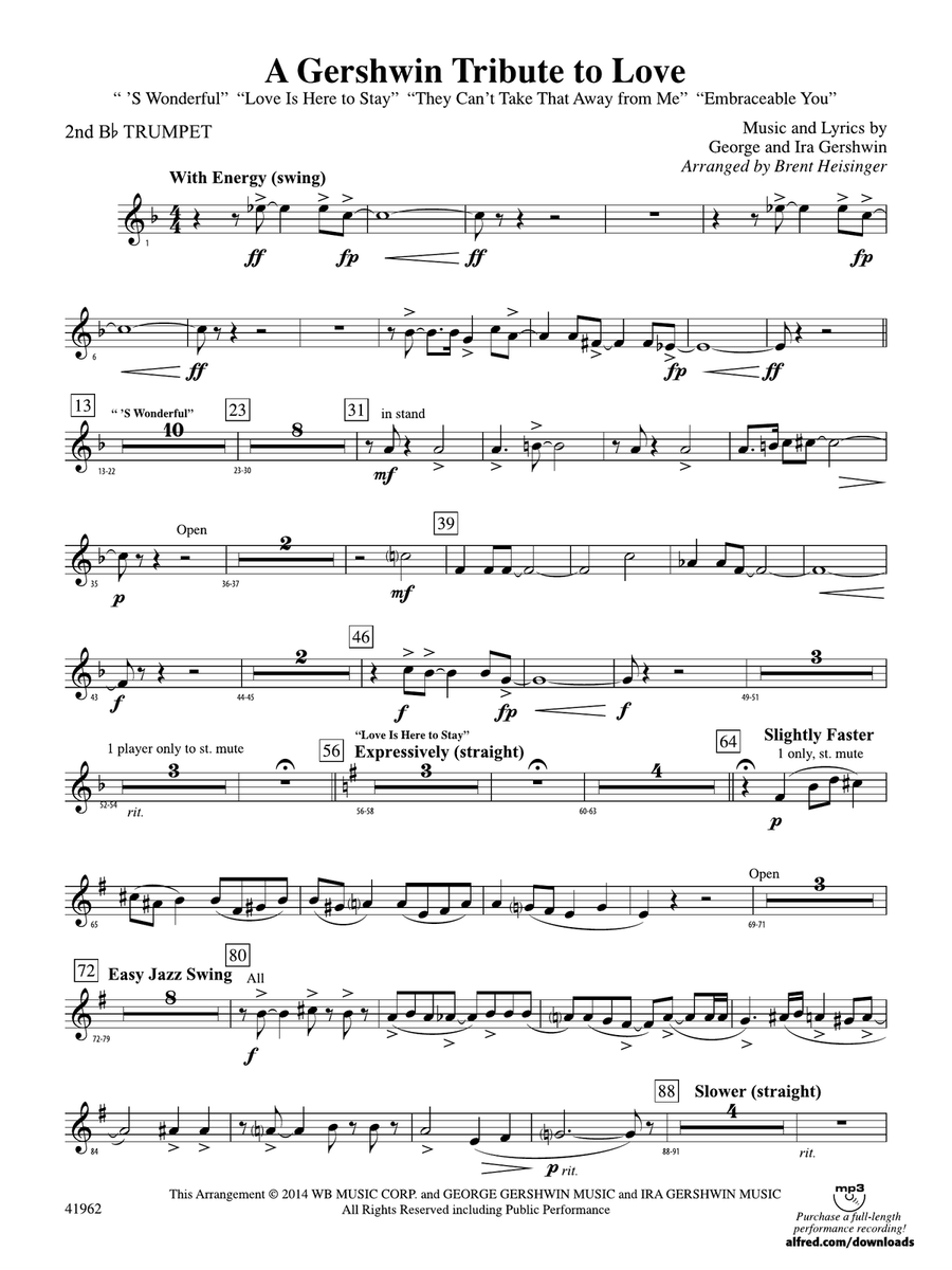 A Gershwin Tribute to Love: 2nd B-flat Trumpet
