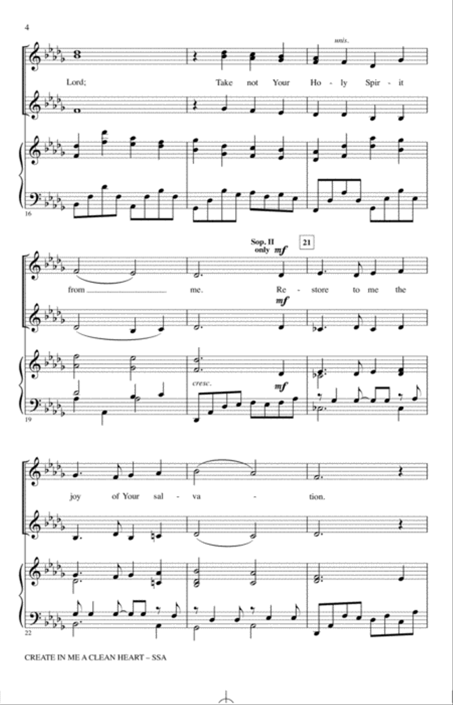Create In Me A Clean Heart SSA scores gallery preview page 3