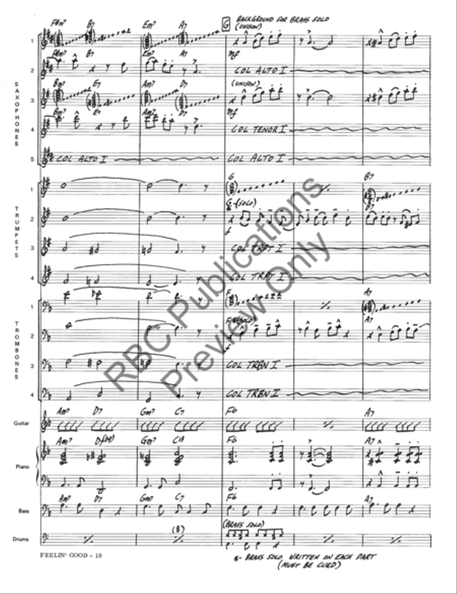 Feeling Good (Score) Feeling Good (Score) Jazz Ensemble scores gallery preview page 13