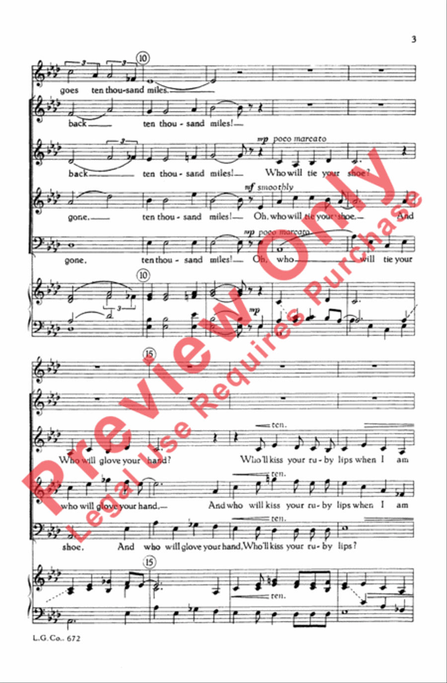 He's Gone Away He's Gone Away 4-Part scores gallery preview page 3
