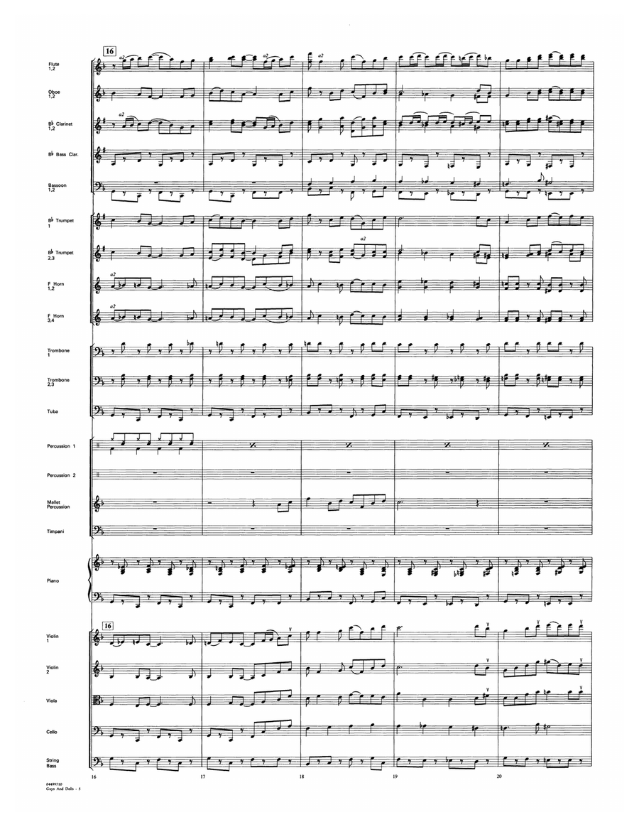Music from Guys and Dolls (arr. Calvin Custer) - Full Score Full Orchestra scores gallery preview page 5