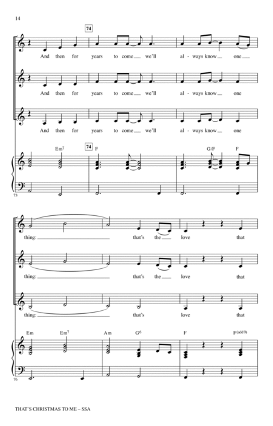 That's Christmas To Me (arr. Audrey Snyder) SSA scores gallery preview page 12