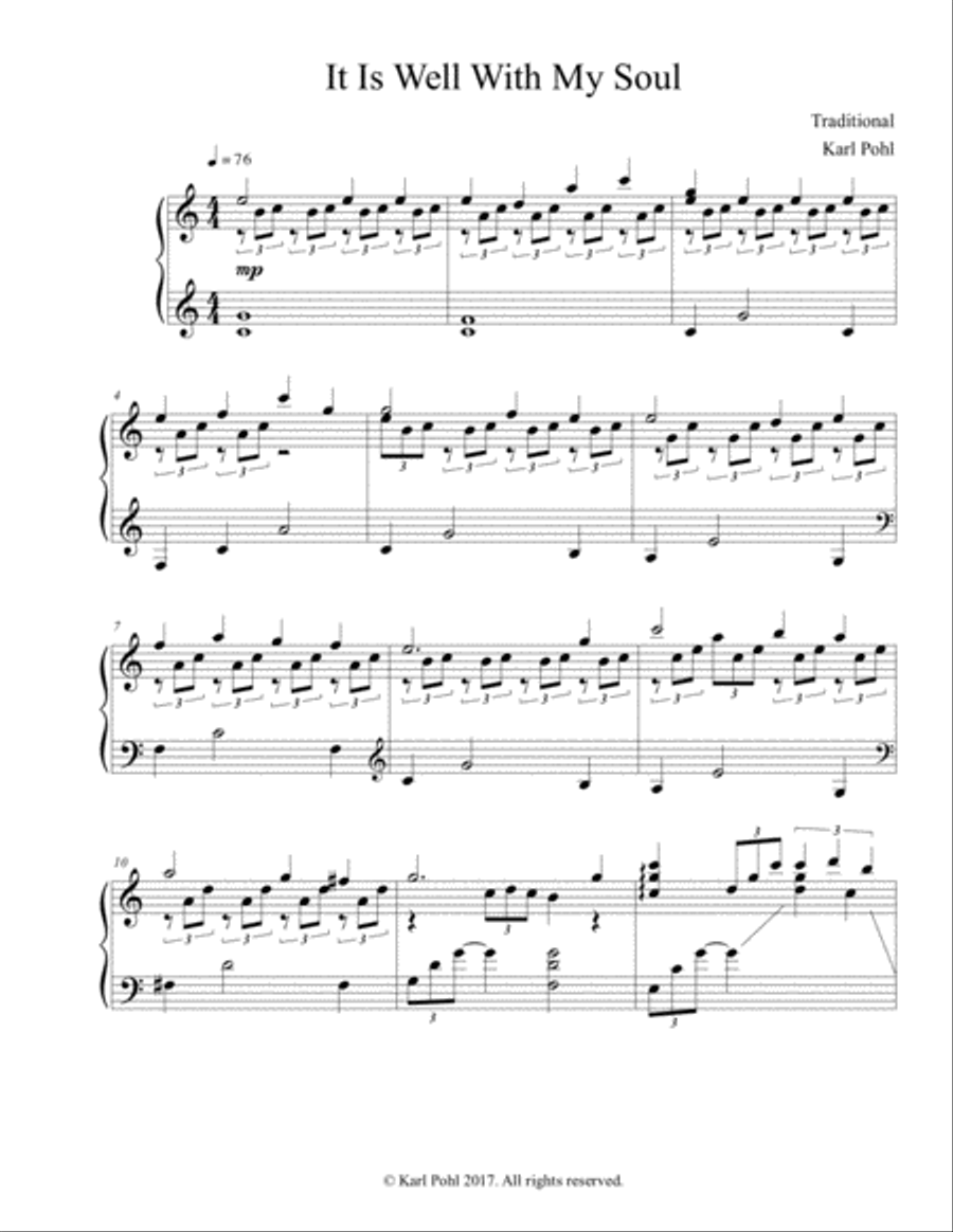 It Is Well With My Soul - Arr. Pohl Piano Solo scores gallery preview page 1