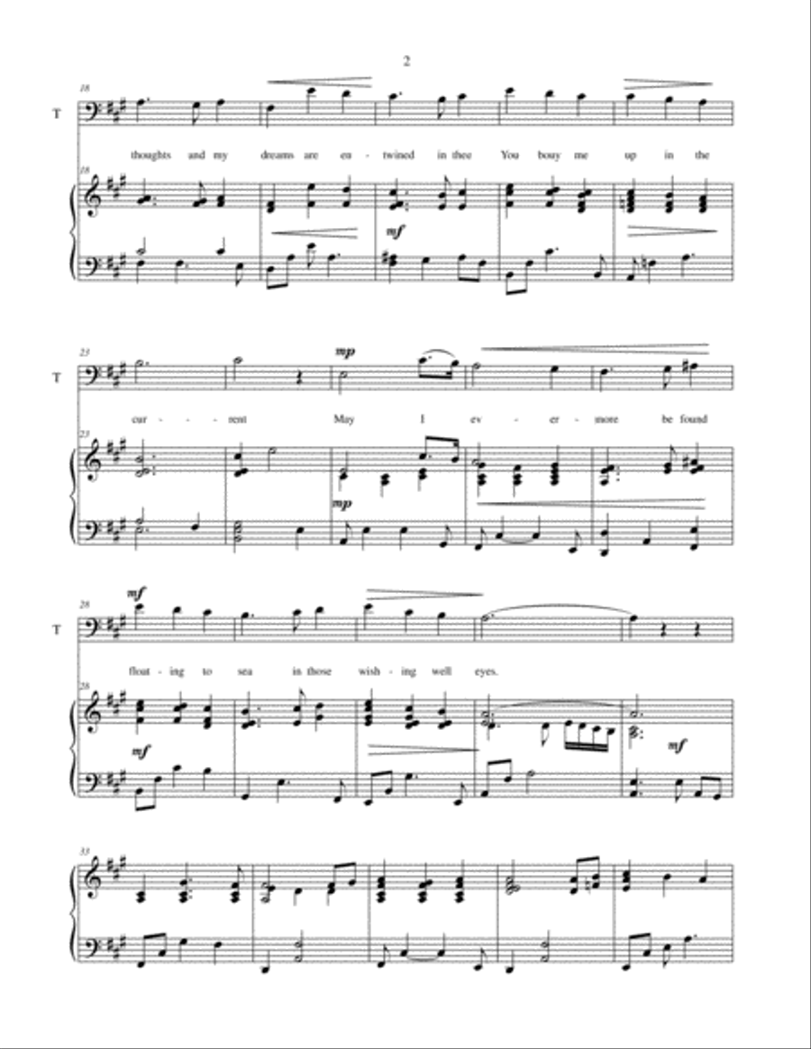 Wishing Well Eyes - vocal solo with piano accompaniment Tenor Voice scores gallery preview page 3